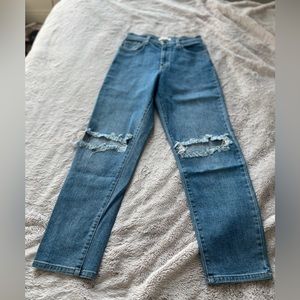 Blue Denim Ripped Jeans